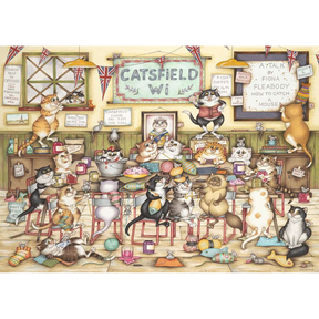 Crazy Cats At the WI jigsaw puzzle artwork
