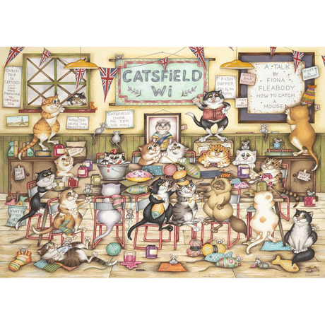 Crazy Cats At the WI jigsaw puzzle artwork