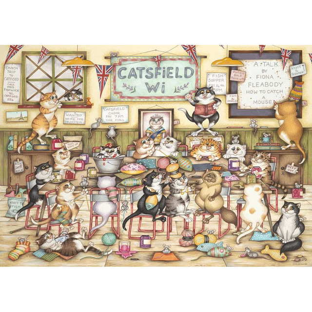 Crazy Cats At the WI jigsaw puzzle artwork