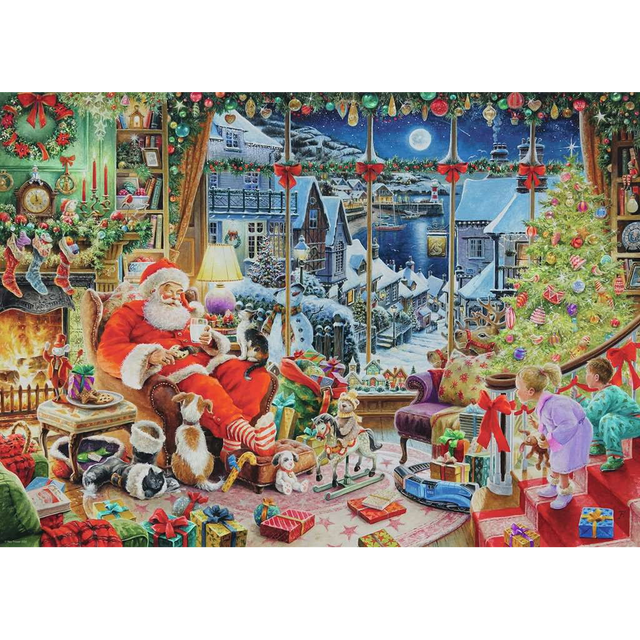 Santa Takes a Break jigsaw puzzle artwork