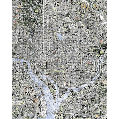 Gareth Fuller: Map of DC and The Declaration of Independence – puzzle artwork (map side)