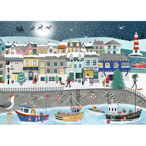 Coastal Christmas jigsaw puzzle artwork