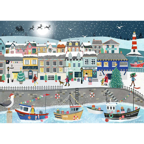 Coastal Christmas jigsaw puzzle artwork