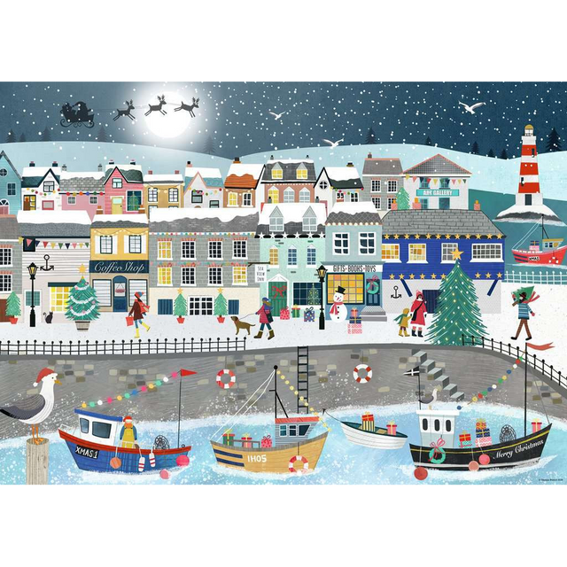 Coastal Christmas jigsaw puzzle artwork