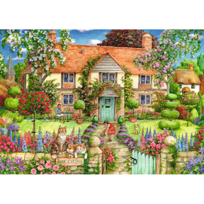 Rose Cottage jigsaw puzzle artwork