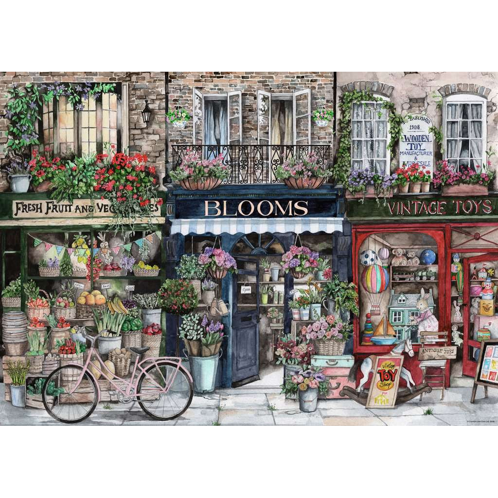 Busy High Street No.1 jigsaw puzzle artwork