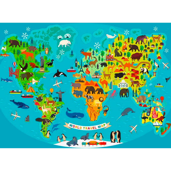 Animal World Map XXL