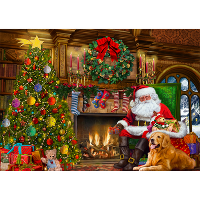 Santa by the Christmas Tree