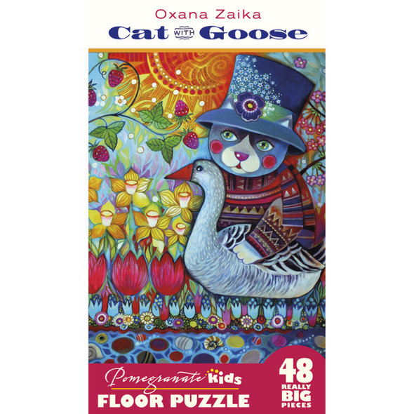Oxana Zaika: Cat with Goose Floor Puzzle