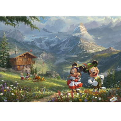 Thomas Kinkade: Mickey and Minnie in the Alps