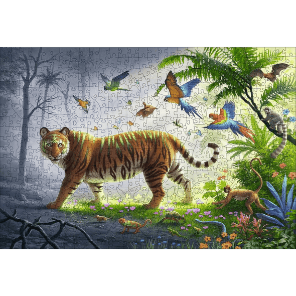 Wooden Puzzle: Tiger in the Jungle (500 Pieces)